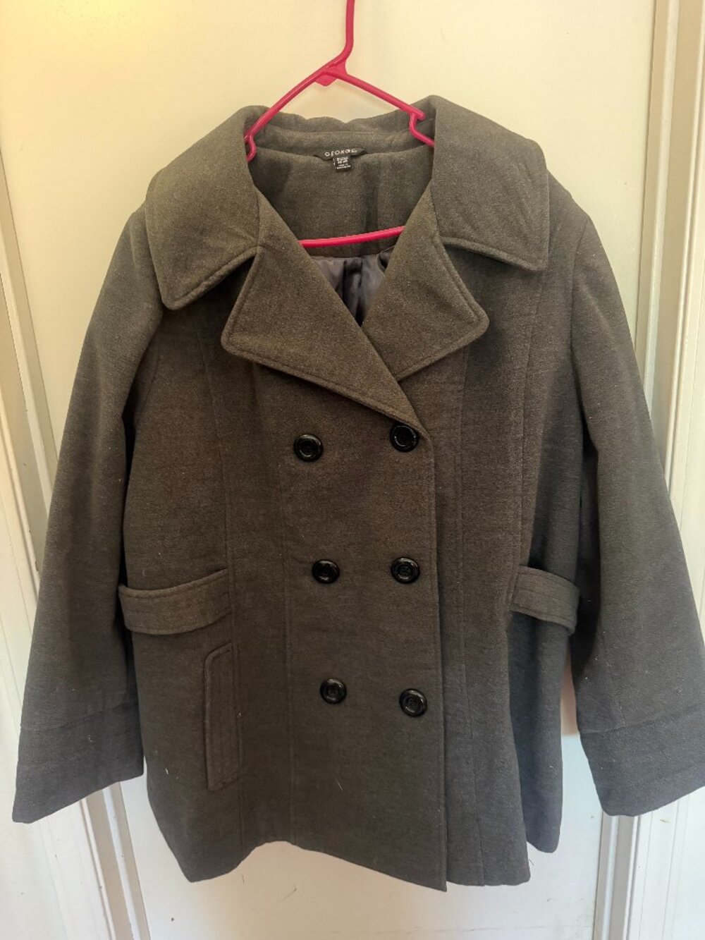George Charcoal Gray Peacoat W 22-24
